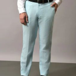 Hangup Aqua Blue Regular Fit Flat Front Trousers-image-56