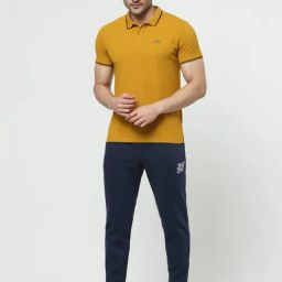 Jack & Jones Mustard Regular Fit Cotton Lounge T-Shirt-image-6