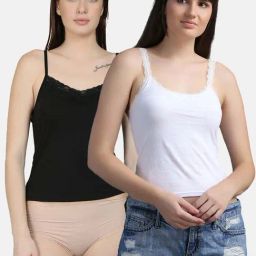 N-Gal White & Black Full Coverage Camisoles - Pack Of 2-picture-25