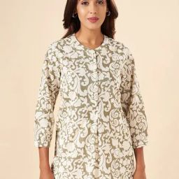 Akkriti by Pantaloons Grey Cotton Printed Tunic-picture-21