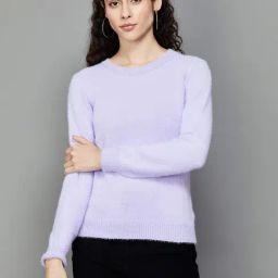 Ginger by Lifestyle Purple Regular Fit Sweater-image-23