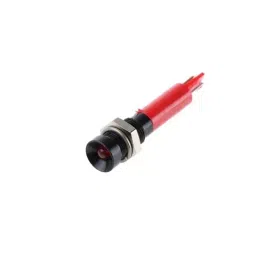 RS PRO Red Panel Mount Indicator 24V DC, Mounting Hole Size 6 mm, Termination Type Solder Tab, Model No 206312-8