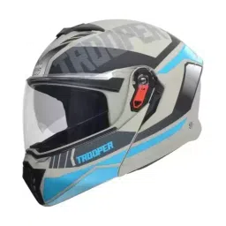 Studds TROOPER D1 DECOR WHITE (570 mm) Medium Full Face Flip-Up Helmet, D1 WHITE N2-image-14