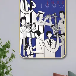 SAF Blue & White Music Painting Wood Wall Art-picture-22