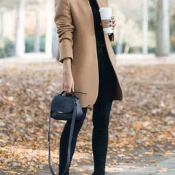 KPOP Single-Breasted Longline Overcoat-42