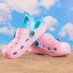 Pine Kids Clogs With Backstrap - Blue Pink-picture-2