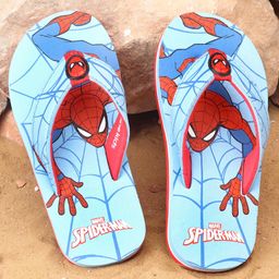 Pine Kids Spiderman Print Flip Flops - Blue-image-2