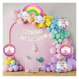 Pastel Rainbow Happy Birthday Decoration DIY Combo Set of 63-image-35