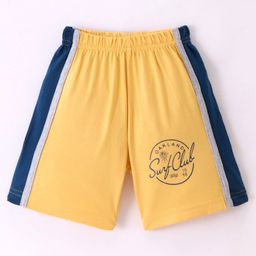 Taeko Single Jersey Knee Length Shorts Text Print - Light Yellow-picture-8