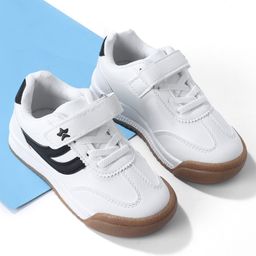 Cute Walk by Babyhug Sneakers  With Velcro Closure - White &  Black-image-77