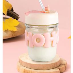 Paper Moon Glass Travel Coffee Mug Tumbler with Straw and Silicone Sleeve, 350ml Portable Drinking Cup Sipper, 1pc - Color May Vary-13