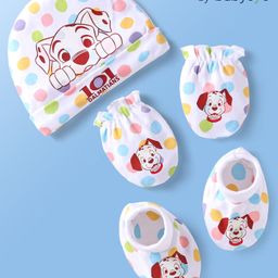 Babyoye Disney Caps Mittens & Booties With 101 Dalmatians Graphics White -Diameter 9 cm-picture-17
