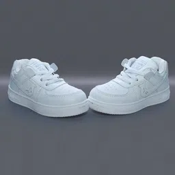 NEW STEPS Solid Lace Up Sneakers - White-picture-5
