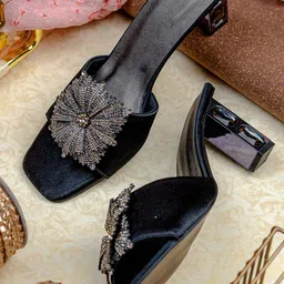NR By Nidhi Rathi Women Embellished Party Designer Block Heel Sandals-picture-43