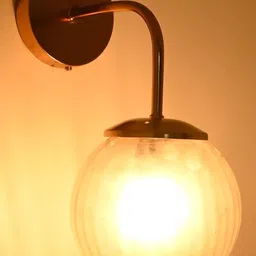 1ST TIME Gold-Toned Glass Cylinder Shaped Wall Lamp-picture-49