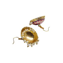 Anouk Set Of 2 Artificial Stones And Beads Dome Shaped Jhumkas image 3