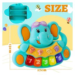 Azhari Musical Animal Elephant Piano Keyboard with Game Mode, Early Learning Interactive Toy for kids Color May Vary image 5