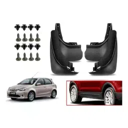 Auto Pearl Front and Rear Mud Guard For Toyota Etios Liva 1.2 GX Petrol (Black) Set of 4 Pcs-7