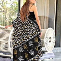 DIVASTRI Floral Block Print Saree image 2