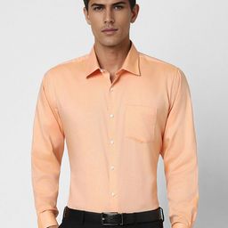 Van Heusen Men Spread Collar Solid Cotton Slim Fit Formal Shirt-image-76