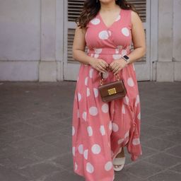 THE INDIAN ETHNIC CO Coral A-Line Slub Cotton Dress-image-50
