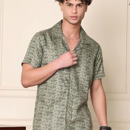 Metronaut Men Floral Sheer Printed Casual Shirt-image-14