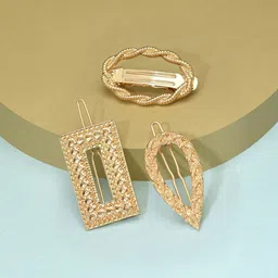 AMI Women Gold-Toned Set of 3 Bobby Pins-41