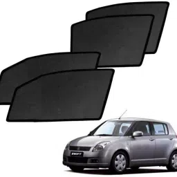 Auto Pearl Side Window Sun Shade Cover for Maruti Suzuki Swift Old (Black)-image-3