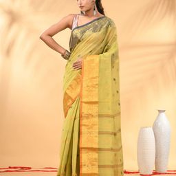 Charukriti Woven Design Zari Pure Cotton Taant Saree-picture-26