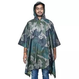 Allextreme Polyester Febric Sturdy Zipper Closer Army Green Poncho Raincoat Free Size for Unisex, AL6PU05-picture-10