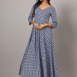 DHAKRE FASHION Women Floral Printed Mirror Work Floral Anarkali Kurta-image-86