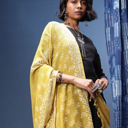 Taavi Ethnic Motifs Printed Pure Cotton Block Print Dupatta-16