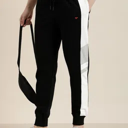 Invictus Indoor Men Solid Mid-Rise Regular Joggers With Contrast Side Panels-image-57