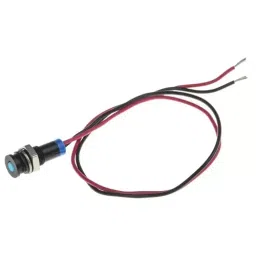 RS PRO Blue Panel Mount Indicator 2V DC, Mounting Hole Size 6 mm, Termination Type Lead Wires, IP Rating IP67, Model No 7001858-16