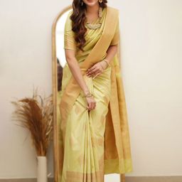 bigben textile Ethnic Motifs Zari Silk Blend Banarasi Saree-image-45
