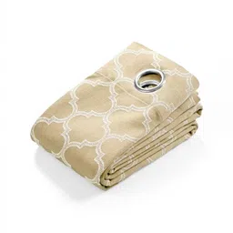 Saral Home Beige & White Geometric Room Darkening Door Curtain image 3