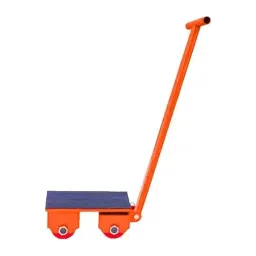 Nutronics 6000 Kg Maximum Load 180° 4 Wheels Cast Steel & PU Heavy Duty Mover Cargo Trolley with Handle, CTWH-6T-36