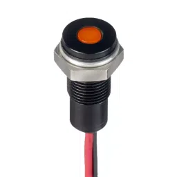 RS PRO Orange Panel Mount Indicator 10.8-13.2V DC, Mounting Hole Size 6 mm, Termination Type Lead Wires, IP Rating IP67, Model No 1713827-33