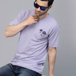 Metronaut Men Floral Printed Round Neck Pure Cotton Oversized T-shirt-image-9