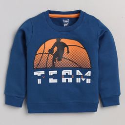 TOONYPORT Full Sleeves Team With Basketball Printed Sweatshirt - Blue-image-79