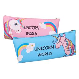 Toyshine Pack of 2 Unicorn Soft Pencil Storage Case Pouch School Supply Organizer Students Stationery Pouch for Girls- Pink and Blue-21