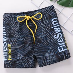 Kookie Kids Swimming Trunks Tropical Print- Navy Blue-image-43