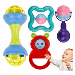 Fiddlerz Baby Rattles Toys Without Ball For New Born Babies Colorful Attractive Plastic Non Toxic Shake & Grab Rattle Set for Kids Girls Boys (Multicolor) pack of 4-17
