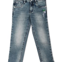 LEO Brand Name Embroidered Denim Jeans - Blue-image-71