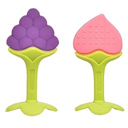 Joy Buzz 100% Silicone Fruit Shape Teether Pack Of 2 - Blue & Peach-20