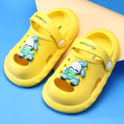 Babyoye Clogs with Backstrap Closure & Bunny Applique - Yellow-image-12