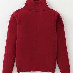 Yellow Apple Viscose Knit Full Sleeves Turtle Neck Solid Colour Winter T-Shirt - Maroon-image-87