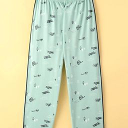Tango Full Length Single Jersey Lounge Pants Airplane Print - Sea Green-image-27