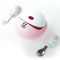 StarKiddo AstroGrip Suction Bowl with Easy-Grip Baby Feeding Spoon and Fork for Kids & Toddlers| Microwave and Dishwasher Safe (Pink)-11