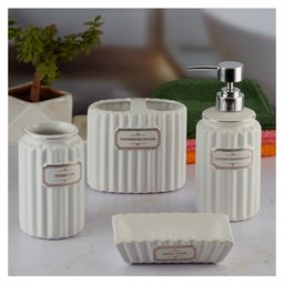 Ceramic Bathroom Accessories Set of 4 with Soap Dispenser (8186)-300 ml-image-47